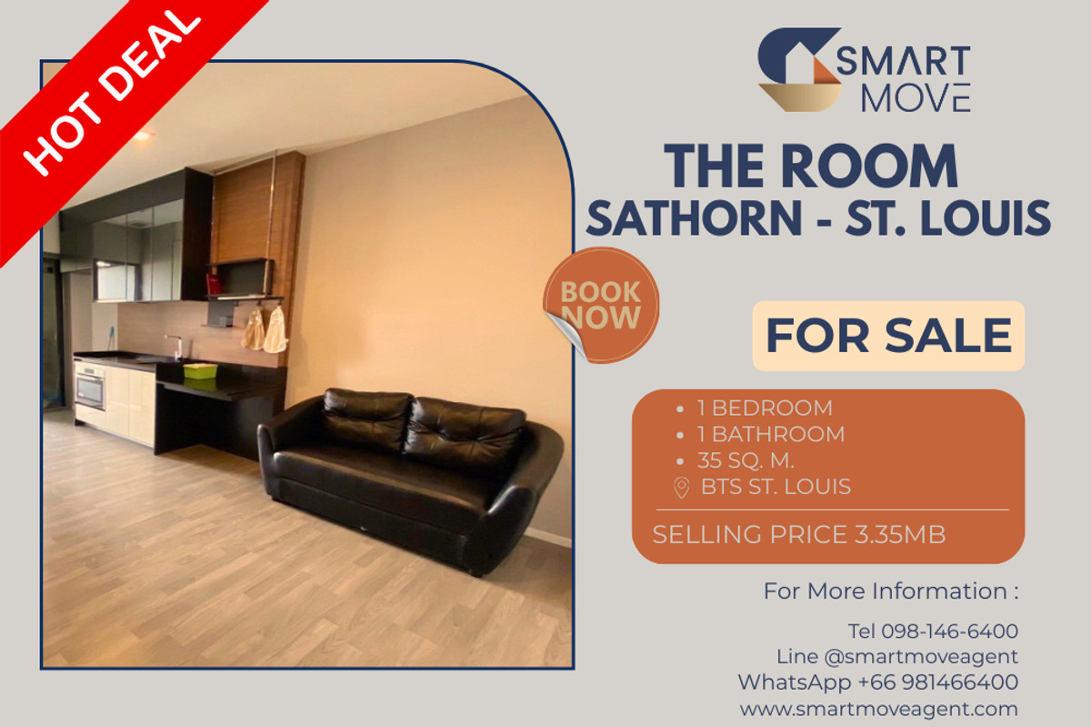 For SaleCondoSathorn, Narathiwat : 🔥 For Sale !! 🔥 Code C20221202353..........The Room Sathorn - St.Louis, 1 bedroom, 1 bathroom, furnished, Special Deal!!📣📣