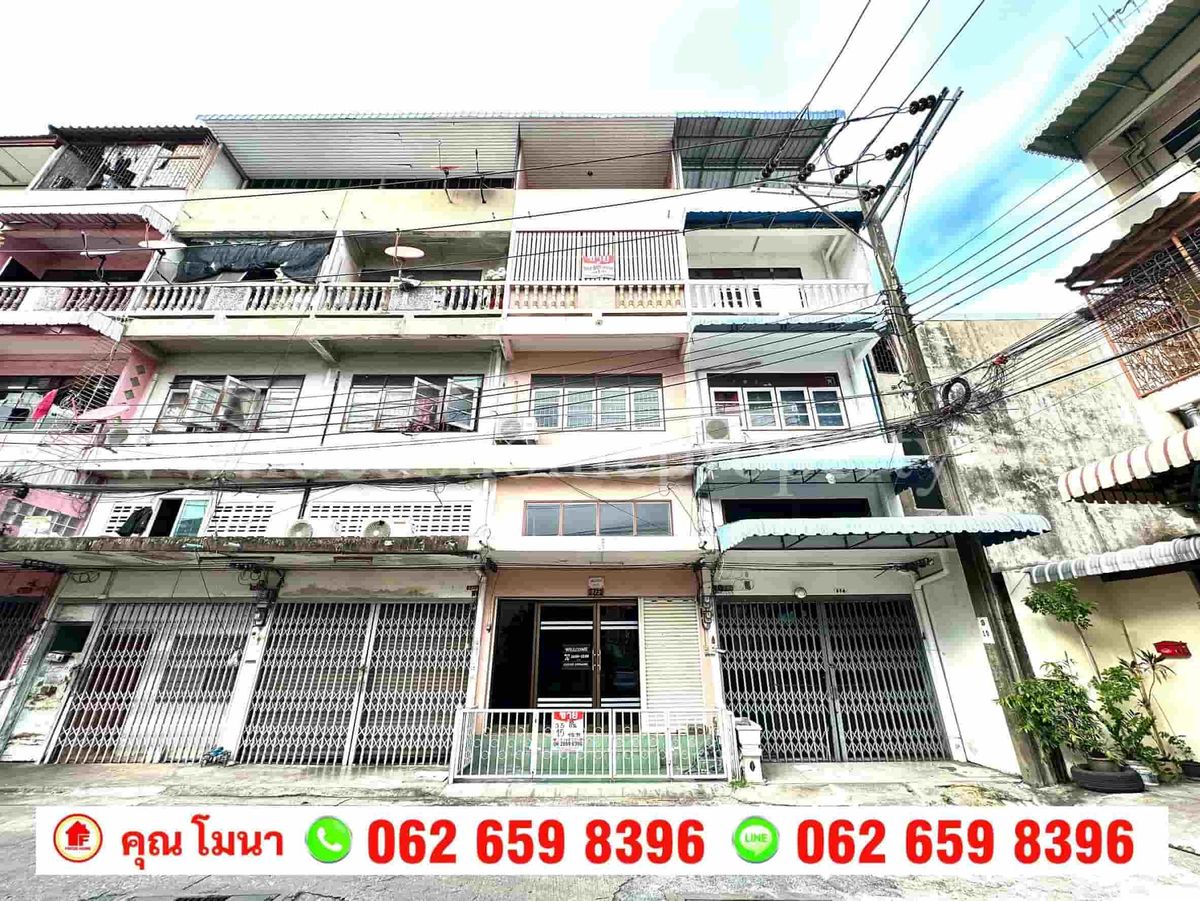 ขายอาคารพาณิชย์ท่าพระ ตลาดพลู วุฒากาศ : ขาย ตึกแถว 3 ชั้นครึ่ง ซอยจรัญสนิทวงศ์ 12