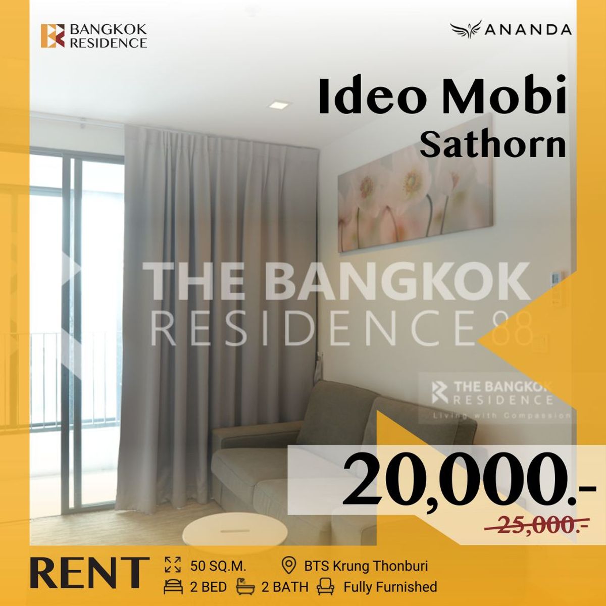 ให้เช่าคอนโดวงเวียนใหญ่ เจริญนคร :  Ideo Mobi Sathorn ✨ ห้องสวย ราคาดี 💥 ใกล้ BTS กรุงธนบุรี