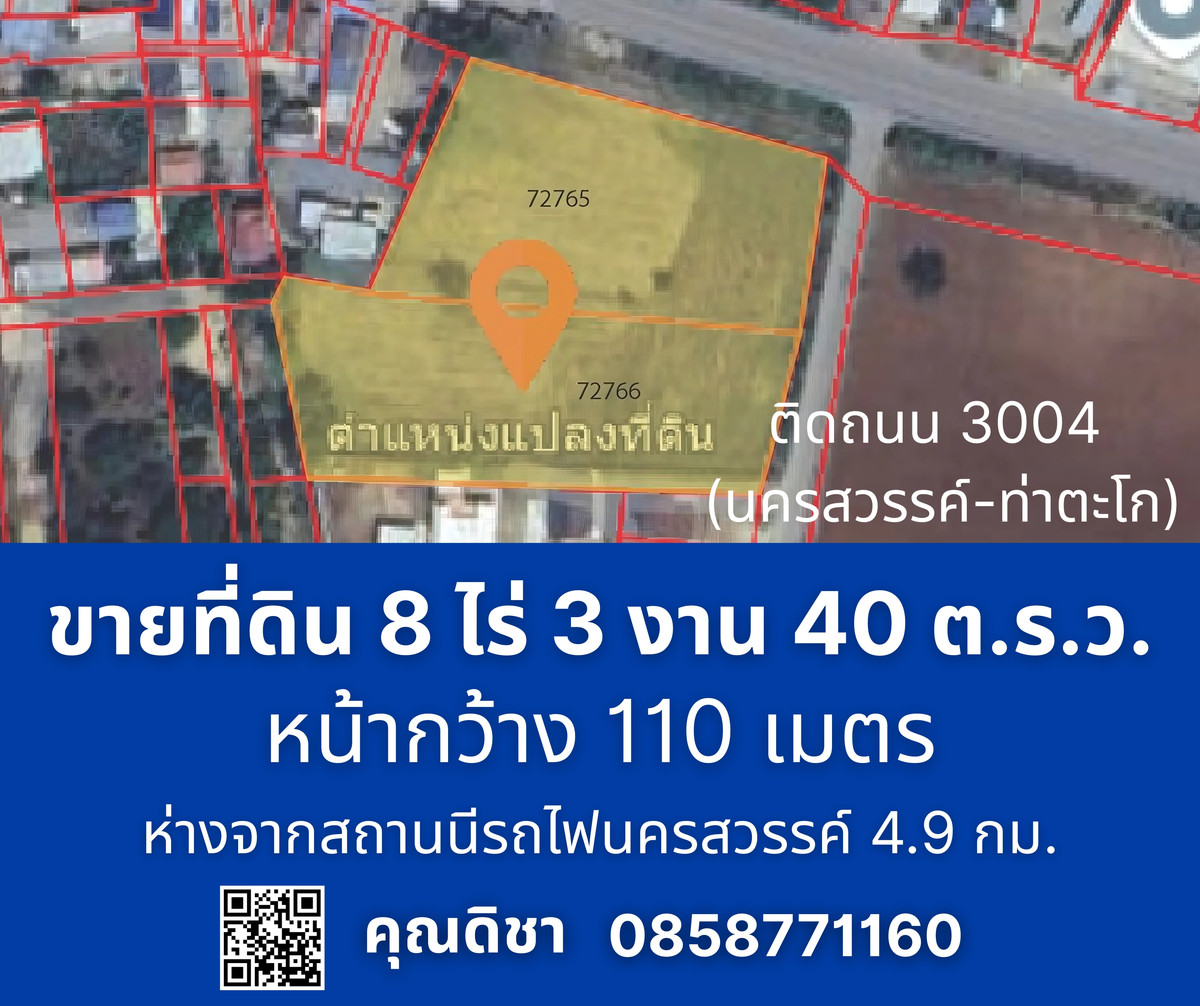 ขายที่ดินนครสวรรค์ : ขายที่ดินเปล่า ตำบล พระนอน อำเภอเมืองนครสวรรค์ นครสวรรค์