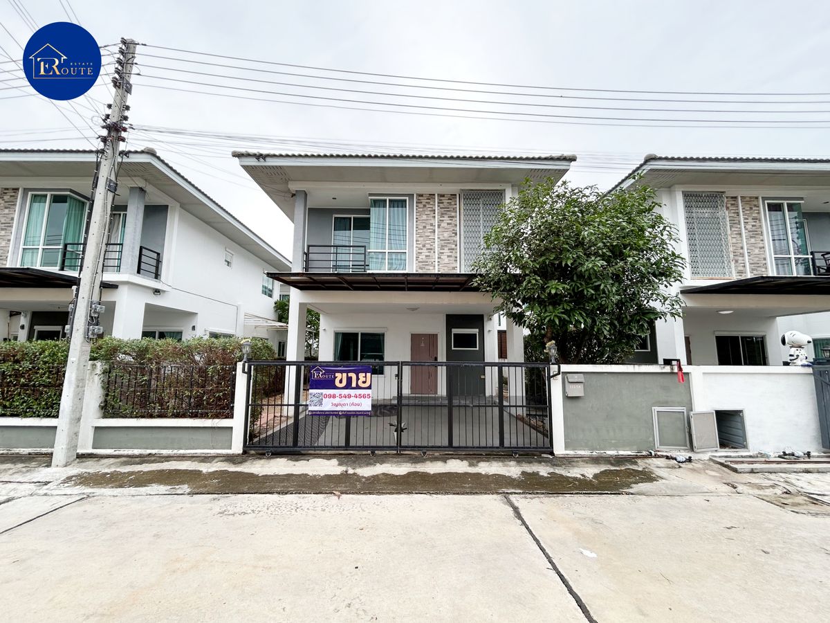 For SalePathum Thani,Rangsit, Thammasat : 2 -story twin house, Phatrada Villa, Pathum Thani 2, Size 37.5 sq.w. Soi Wat Nong Prong (Soi Sky City) Decorated ready to move in