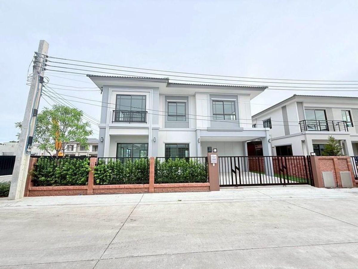 ให้เช่าบ้านสมุทรปราการ สำโรง : ให้เช่า The Plant บางนา - วงแหวน แปลง 55,74 บ้านเดี่ยว 2 ชั้น เนื้อที่ 50.5 ตารางวา 4 ห้องนอน  ถนนสุขาภิบาล 2 ซอย 27 ตำบลราชาเทวะ บางพลี สมุทรปราการ 