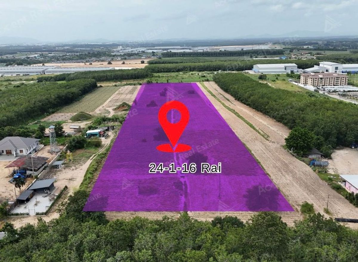 For SaleLandRayong : Land for sale in the heart of the EEC area, Rayong Pattana Nikon 24-1-16 Rai