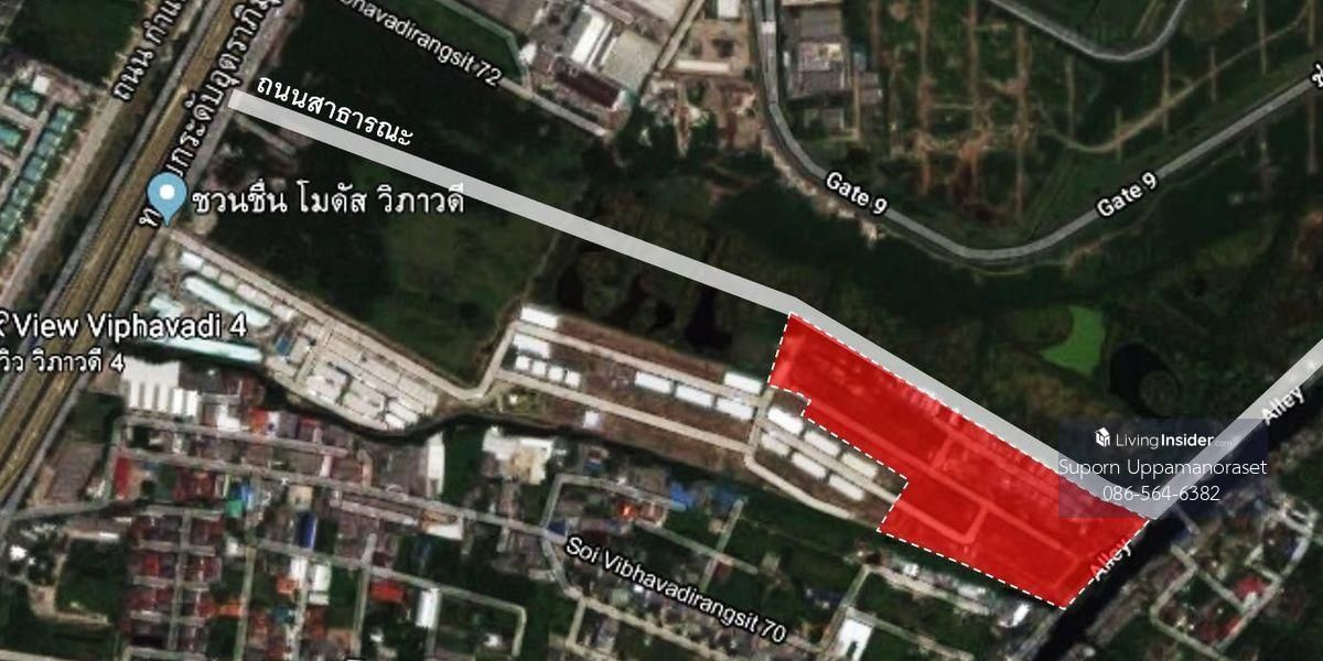 ขายที่ดินวิภาวดี ดอนเมือง หลักสี่ : ขายที่ดินถนนตัดใหม่ ดอนเมือง-เทพรักษ์ 18 ไร่  ใกล้สนามบินดอนเมือง