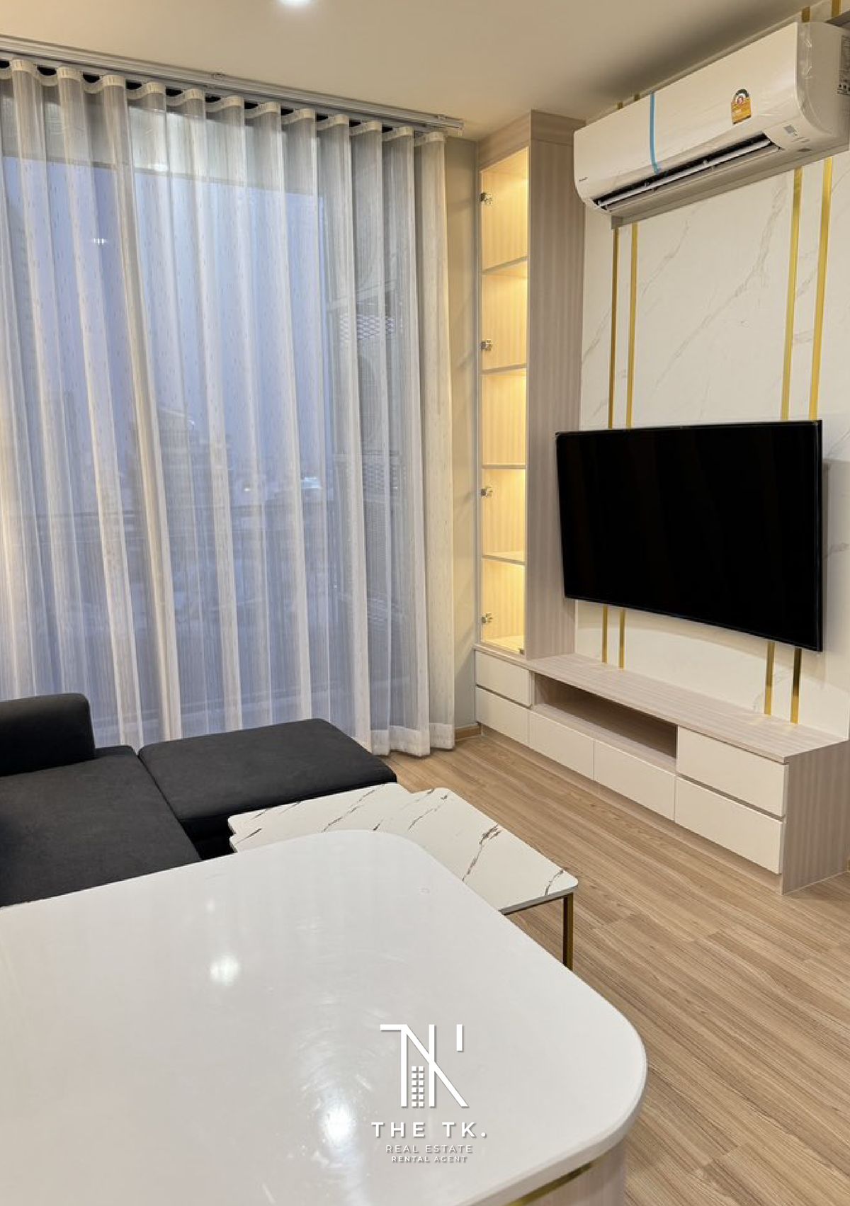 ให้เช่าคอนโดอ่อนนุช อุดมสุข : ให้เช่าคอนโด Skyrise Avenue Sukhumvit 64 ขนาดห้อง 46.46 ตร.ม. 2 ห้องนอน 1 ห้องน้ำ ตกแต่งสไตล์ Modern Luxury ใกล้ BTS ปุณณวิถี และอุดมสุข | ติดต่อคุณทีเค Line ID @637ilhsj