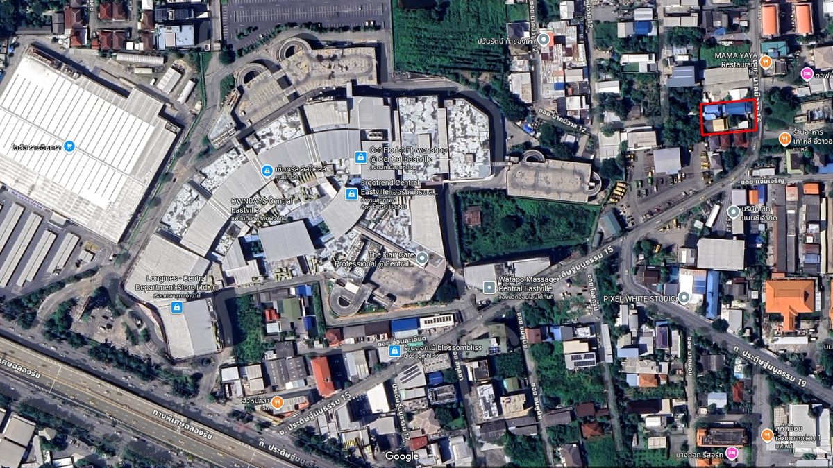 ขายที่ดินเลียบทางด่วนรามอินทรา : ขายที่ดินสวยทำเลธุรกิจ 249 ตร.ว. หลัง Central Eastville แถมบ้าน 3 หลัง หน้ากว้าง 20 ม.