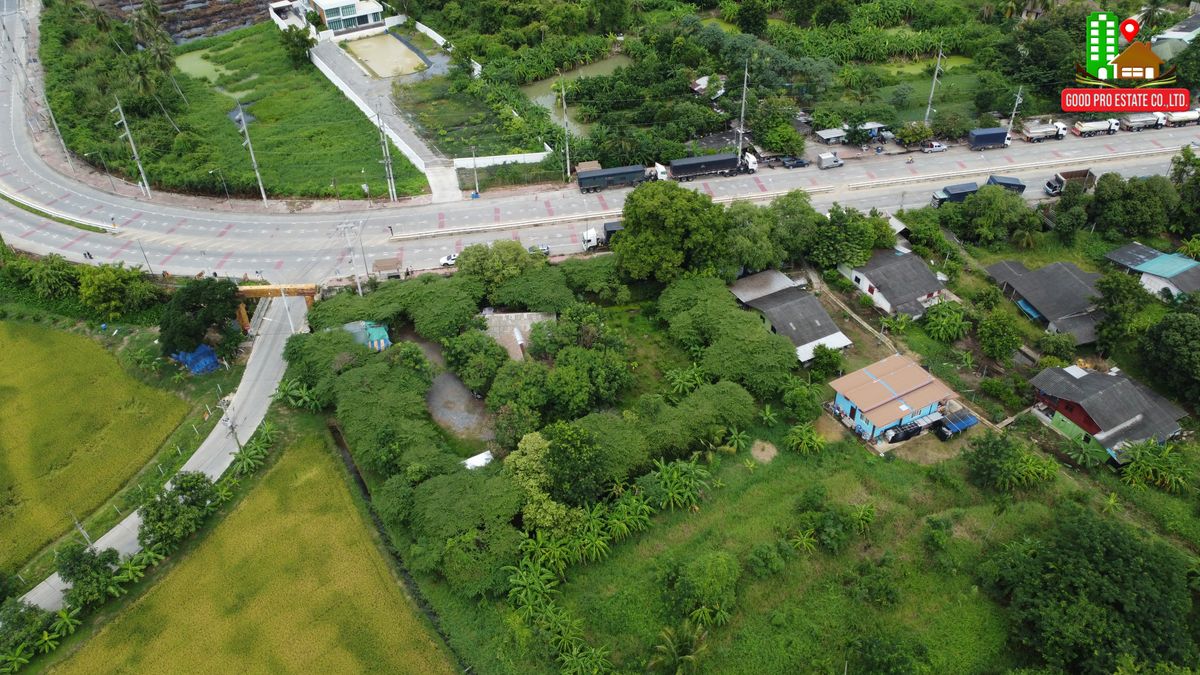 ขายที่ดินนครปฐม : ด่วน!ที่ดินแปลงมุมหน้ากว้าง, ติดถนน 6 เลน ใกล้เมือง, บนสายเศรษฐกิจพุทธมณฑล 8, 1 ไร่ 1 งาน 5 ตารางวา (505ตรว.)ใกล้แหล่งชุมชน-โรงงาน-ตลาด เหมาะลงทุน