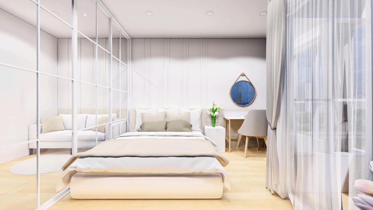 For SaleCondoRamkhamhaeng, Hua Mak : Hight Rise Condo 19, Soi Ramkhamhaeng 24, near Rajamangala Stadium, only 450 meters, living in a modern way in the midst of convenience. The project is quiet.