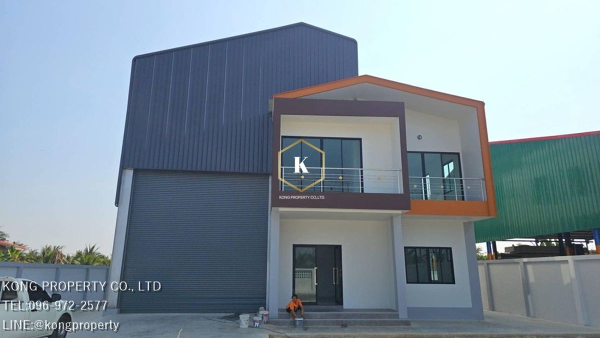 For RentWarehouseMahachai Samut Sakhon : For rent, selling new factory, Ban Ko Mueang, Samut Sakhon, 1 rai area