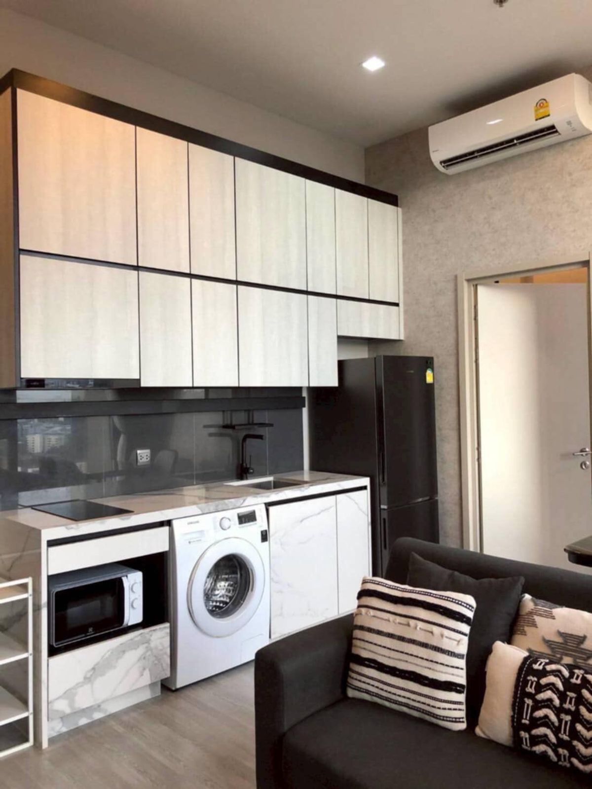ให้เช่าคอนโดอ่อนนุช อุดมสุข : B1023For Rent The Line Sukhumvit 101 area 33 sqm 23K Fully Furnished 