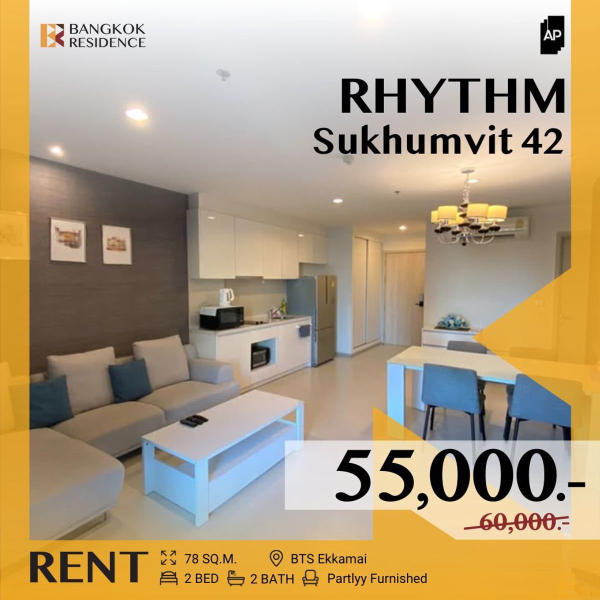 For RentCondoSukhumvit, Asoke, Thonglor : RHYTHM Sukhumvit 42 ⭐ Comfortable Living Starts Here ✨ Near BTS Ekkamai