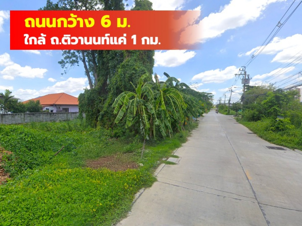 ขายที่ดินนนทบุรี บางใหญ่ บางบัวทอง : ขายถูก ที่ดิน ซอยงบประมาณ ปากเกร็ด 112 ตรว ใกล้ ถ.ติวานนท์แค่ 1 กม. KK