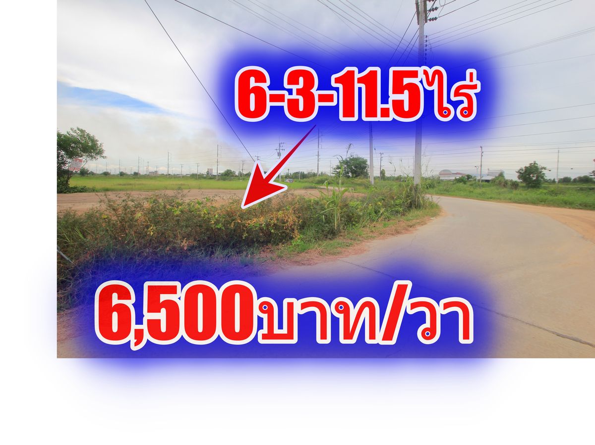 For SaleLandAyutthaya : Land for sale in Bang Sai, Nakhon Si Ayutthaya Pathum Thani Road, Sam Khok Sena, land filling, 6-3-11.5 rai near Ban Pan. Land building house, dormitory, warehouse Distribution center 6,500 baht/wa
