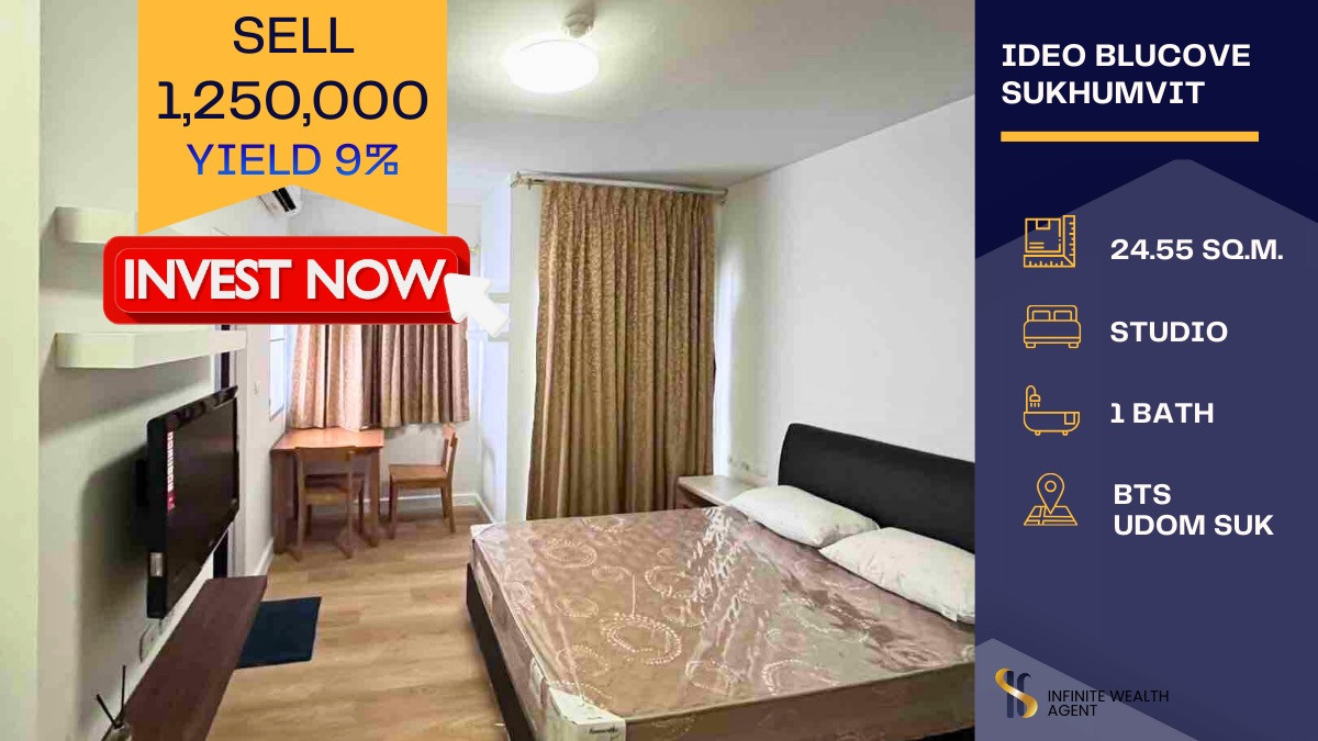 ขายคอนโดอ่อนนุช อุดมสุข : 💥 ขายคอนโด My Condo Sukhumvit 103 💥 🏢 ห้องสตูดิโอ ราคาน่ารัก น่าลงทุน💰 ซื้อปุ๊บ รับค่าเช่าต่อได้ทันที 📍 ทำเลสุขุมวิท 103 เดินทางสะดวก ใกล้รถไฟฟ้า