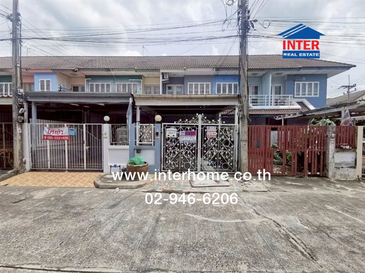 For SaleTownhomePathum Thani,Rangsit, Thammasat : 2 -story townhouse 22 sq.w., Ban Sathaprangsit Village Attached to Lotus Rangsit Soi Rangsit-Nakhon Nayok 73 Rangsit-Nakhon Nayok Thanyaburi Road, Pathum Thani