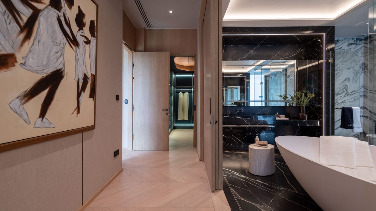 For SaleHouseBang Sue, Wong Sawang, Tao Pun : 3 -storey detached house for sale. Sonle Residences project (Sunle Residence), Ratchadaphisek, near MRT Wongsawang, only 900 meters, with a large private pool and a large Courtyard.