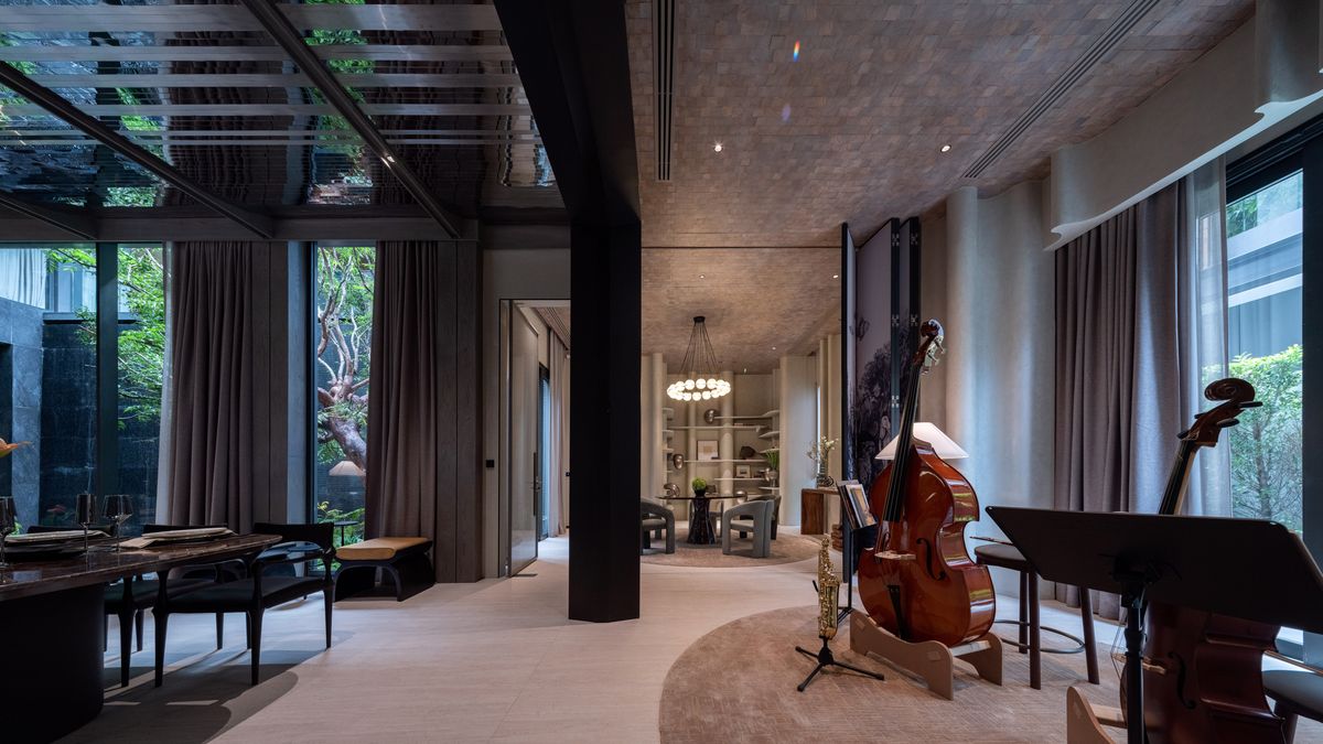 For SaleHouseBang Sue, Wong Sawang, Tao Pun : 3 -storey detached house for sale. Sonle Residences project (Sunle Residence), Ratchadaphisek, near MRT Wongsawang, only 900 meters, with a large private pool and a large Courtyard.