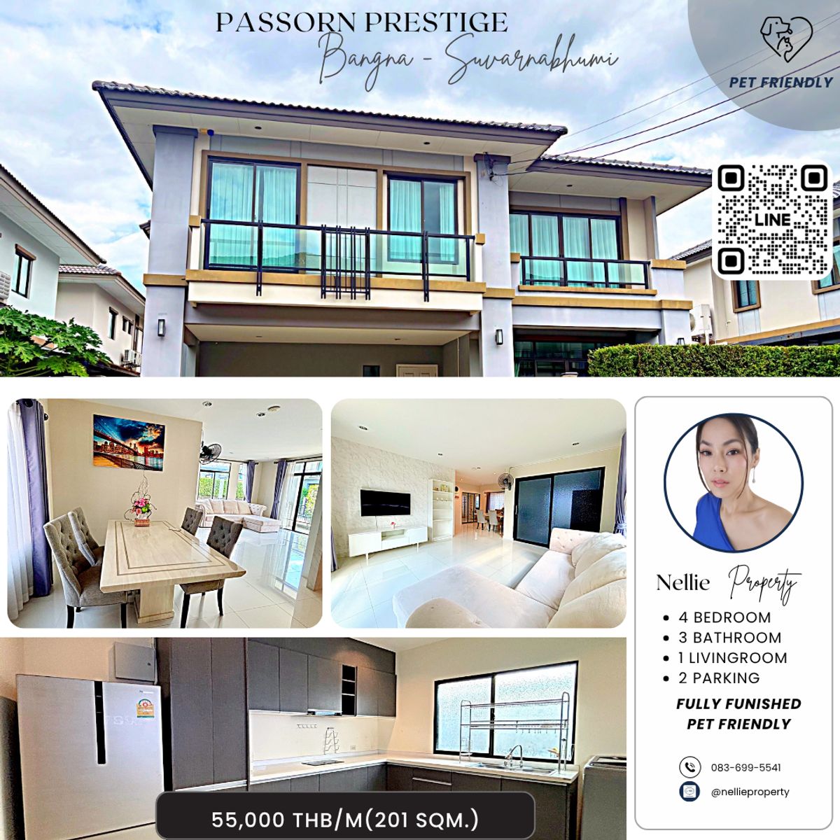 ให้เช่าบ้านพัฒนาการ ศรีนครินทร์ : ครอบครัว Expat / คนทำงานใกล้สุวรรณภูมิ ✔ บ้านพร้อมอยู่ บริการฟรีตัดหญ้า–ฉีดปลวก