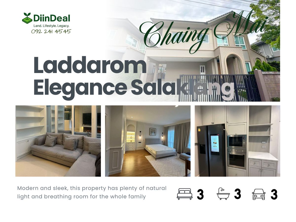 For SaleHouseChiang Mai : Elegant 3BR Home in Laddarom Elegance | High-End Furnishings & Prime Location