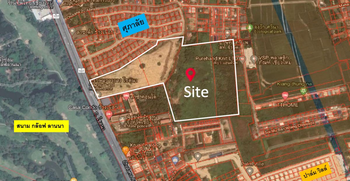 For SaleLandChiang Mai : The Largest Land Parcel in Chiang Mai City, Featuring the Widest Frontage on Chotana Road near Lanna Golf Course