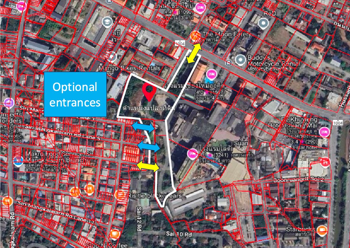 For SaleLandChiang Mai : LAST big plot in Nimman on Huay Kaew Road, near MAYA mall (Red Zone) 