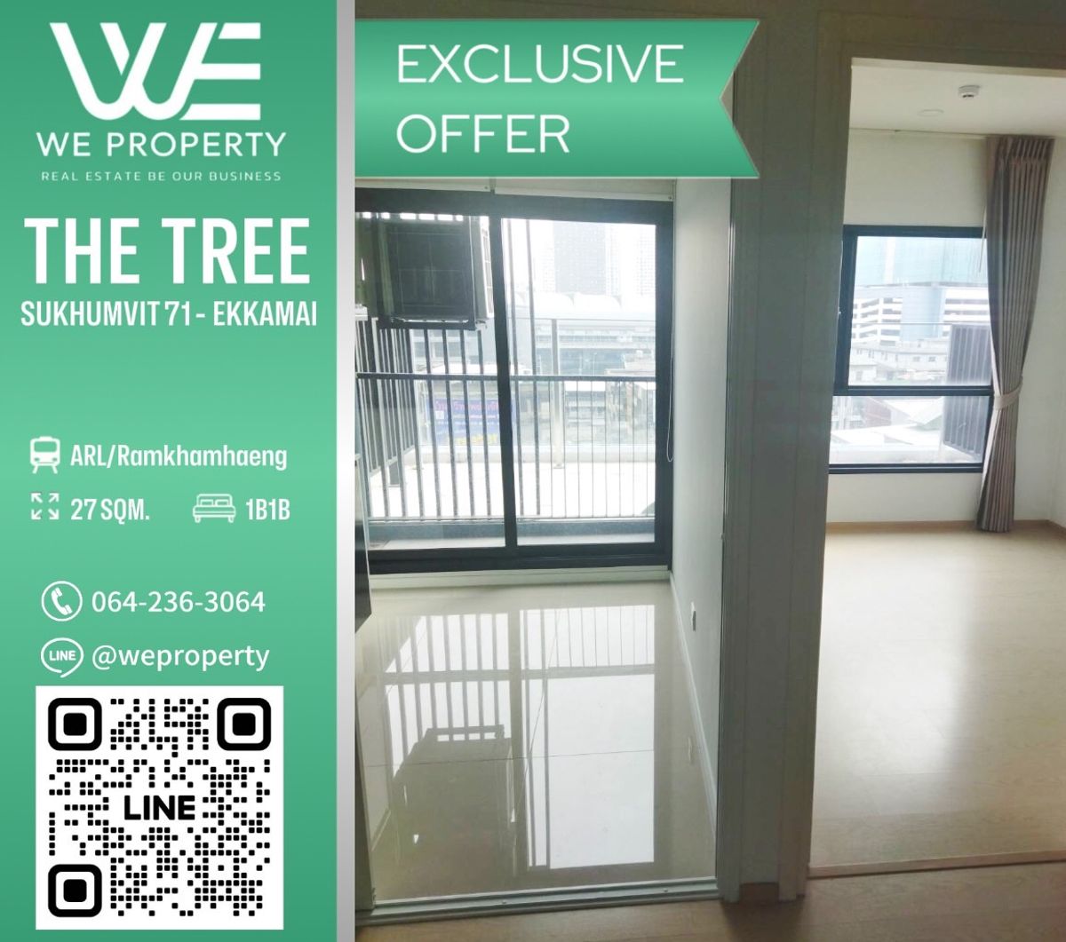 ขายคอนโดพระราม 9 เพชรบุรีตัดใหม่ RCA : ทิศเหนือไม่ร้อนวิวโล่ง ราคาดีมาก!!⭐The Tree Sukhumvit 71 - Ekamai (เดอะ ทรี สุขุมวิท 71 - เอกมัย)