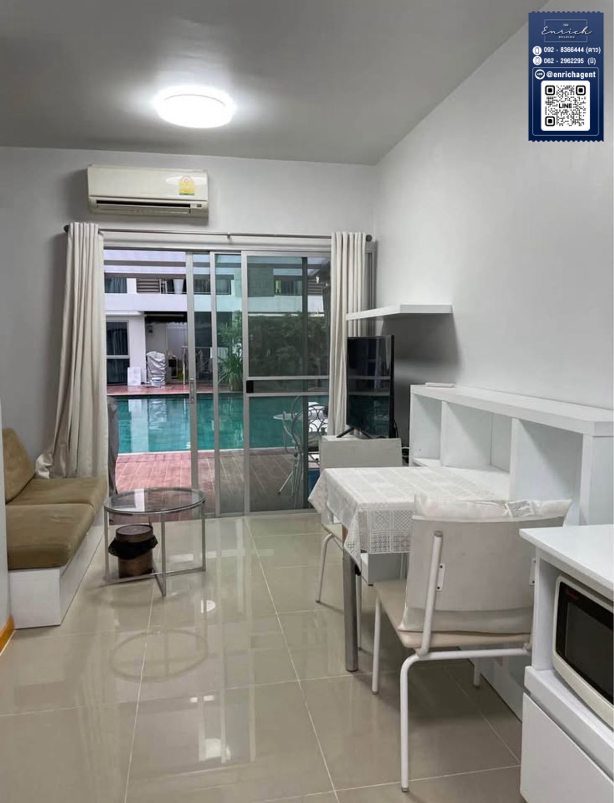 For RentCondoRama9, Petchburi, RCA : 💙 Rent A Space Asoke-Ratchada. Beautiful room next to the pool near MRT Rama 9💙 Tel. 062-2962295 Ni // Line ID: @enrichagent