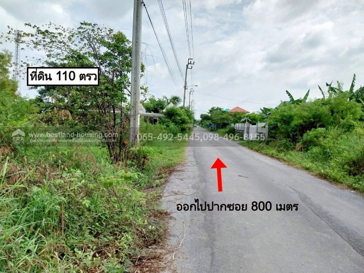 ขายที่ดินมีนบุรี-ร่มเกล้า : ขายที่ดินเปล่า 110 ตรว. ซ.เลียบวารี31 หนองจอก เหมาะสร้างบ้านอยู่อาศัย ถนนปูนสาธารณะ หน้าหันทิศตะวันออก