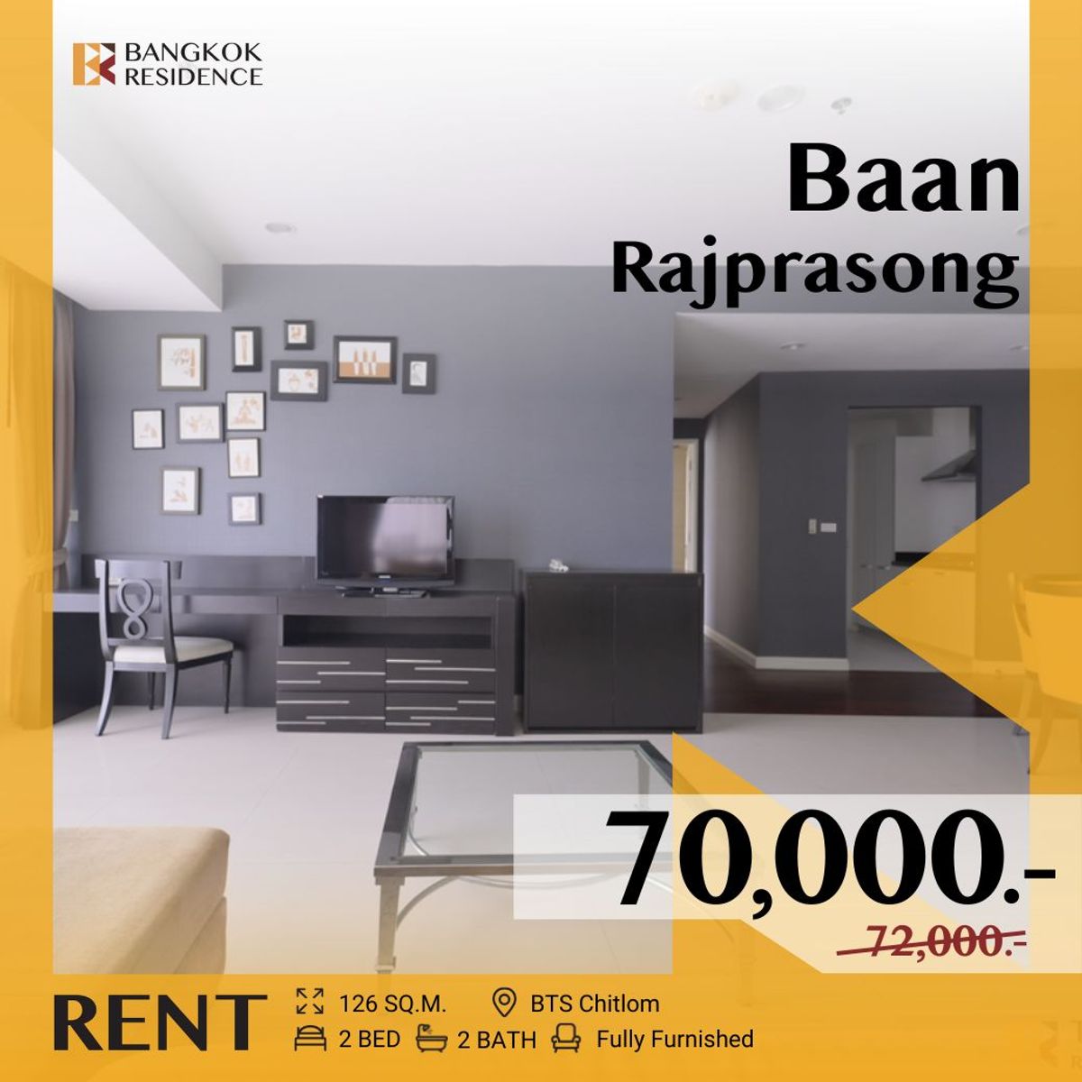 For RentCondoWitthayu, Chidlom, Langsuan, Ploenchit :  𝐁𝐞𝐬𝐭 𝐏𝐫𝐢𝐜𝐞 🔥 Baan Rajprasong in the Prime location ✨ Near BTS Ratchadamri 