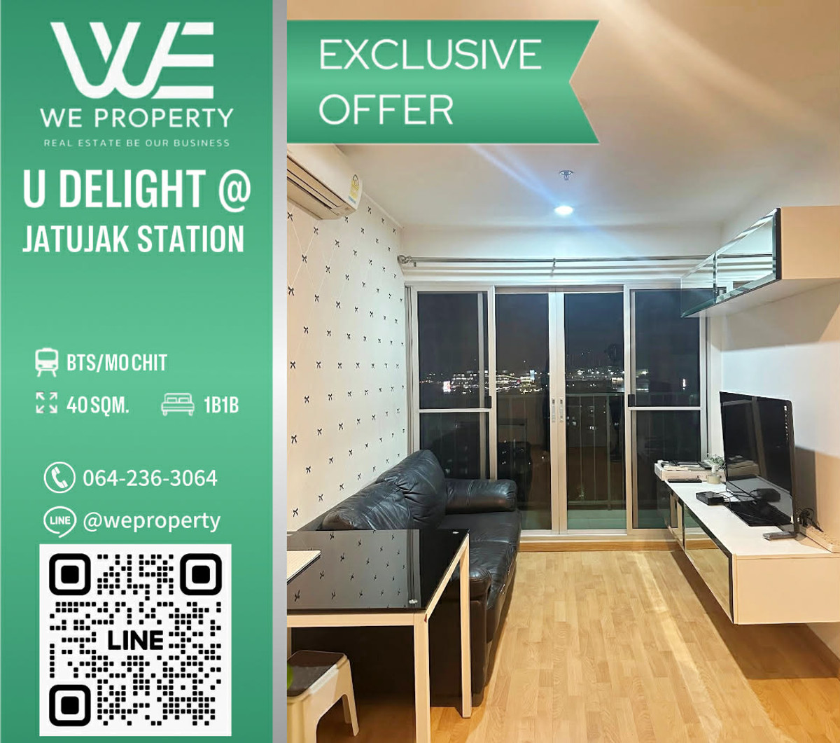 ขายคอนโดสะพานควาย จตุจักร : ห้องสวยทำเลดี 40 ตร.ม. ราคาดีที่สุด!!⭐U Delight @ Jatujak Station (ยู ดีไลท์ แอท จตุจักร สเตชั่น)