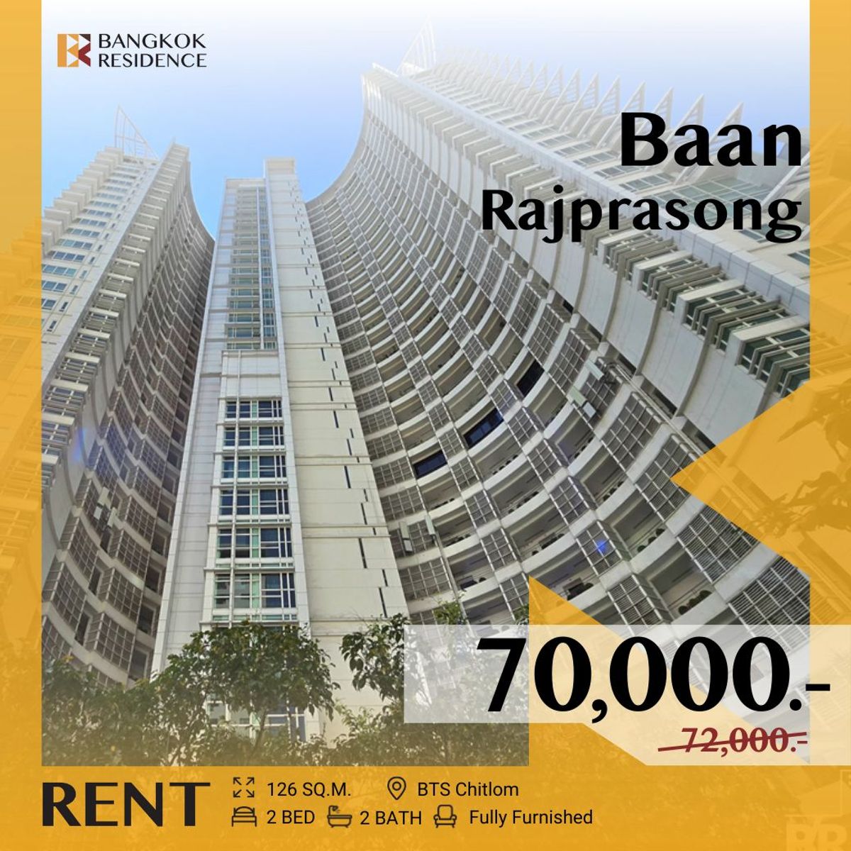 For RentCondoWitthayu, Chidlom, Langsuan, Ploenchit :  𝐁𝐞𝐬𝐭 𝐏𝐫𝐢𝐜𝐞 🔥 Baan Rajprasong in the Prime location ✨ Near BTS Ratchadamri 