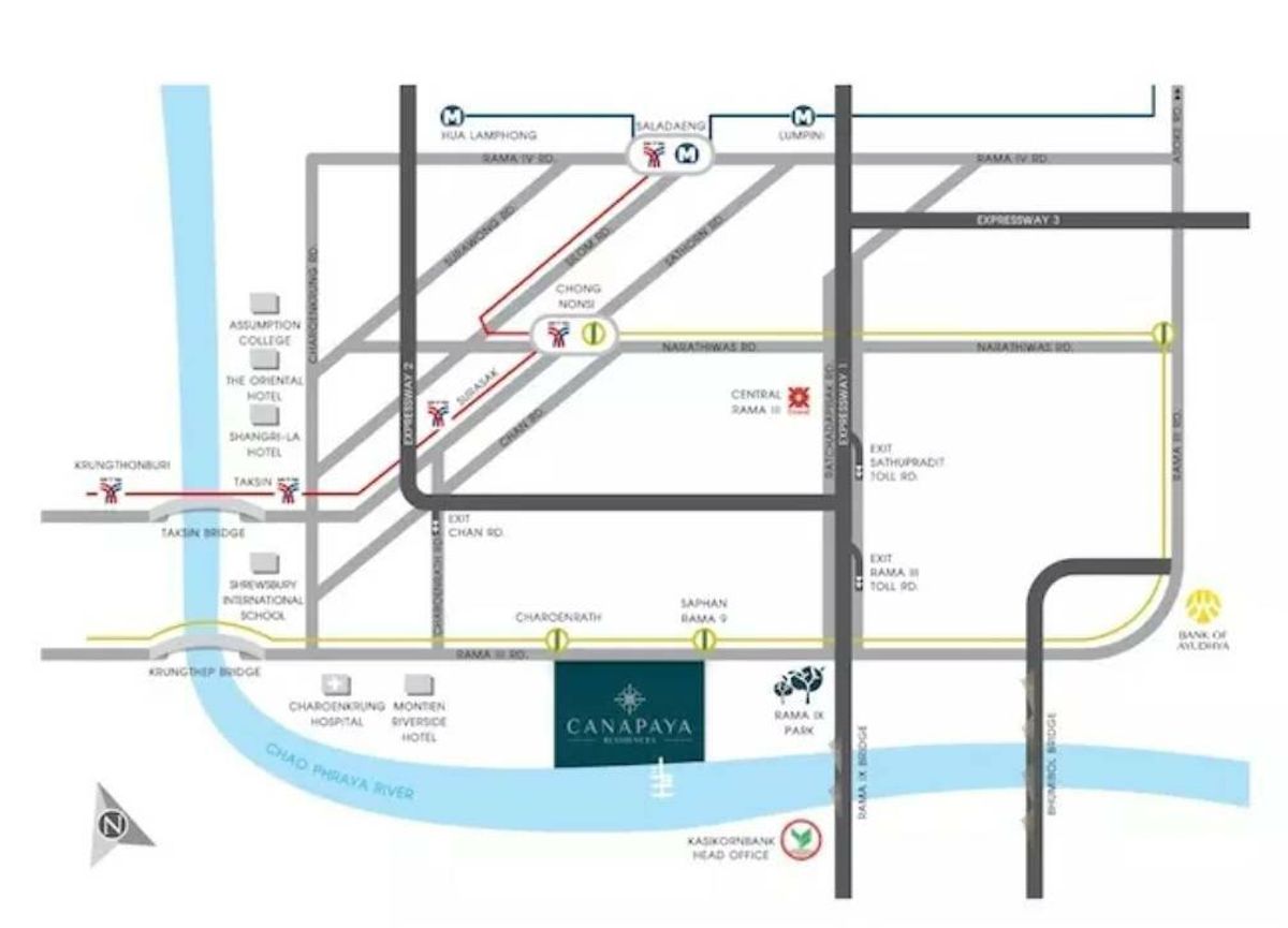 For SaleCondoRama3 (Riverside),Satupadit : Sell luxury Penthouse Canapaya Residences, Floor 42-43, area 73.87 square meters, 1 bedroom, 2 bathrooms, price 18.5 MB..*