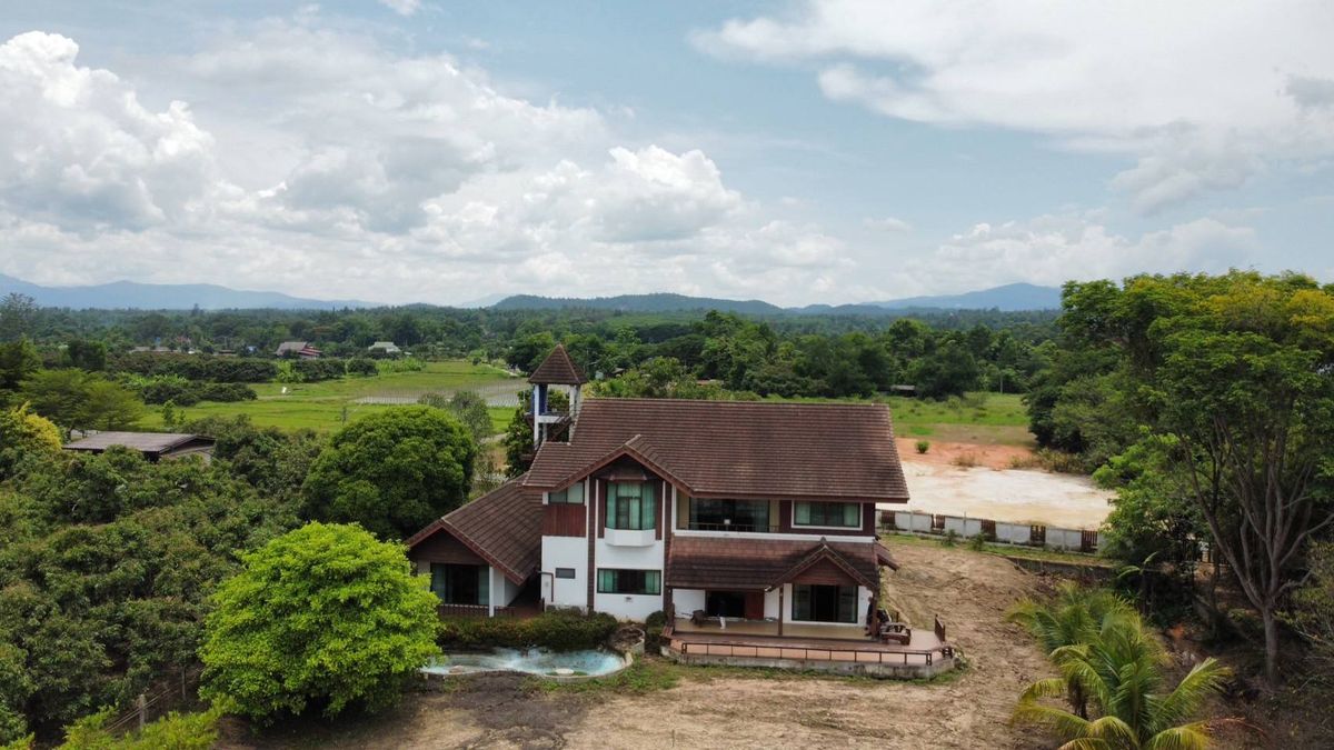 For SaleHouseChiang Mai : House for sale with 3 rai of land, natural view, Mae Taeng District, Chiang Mai Province