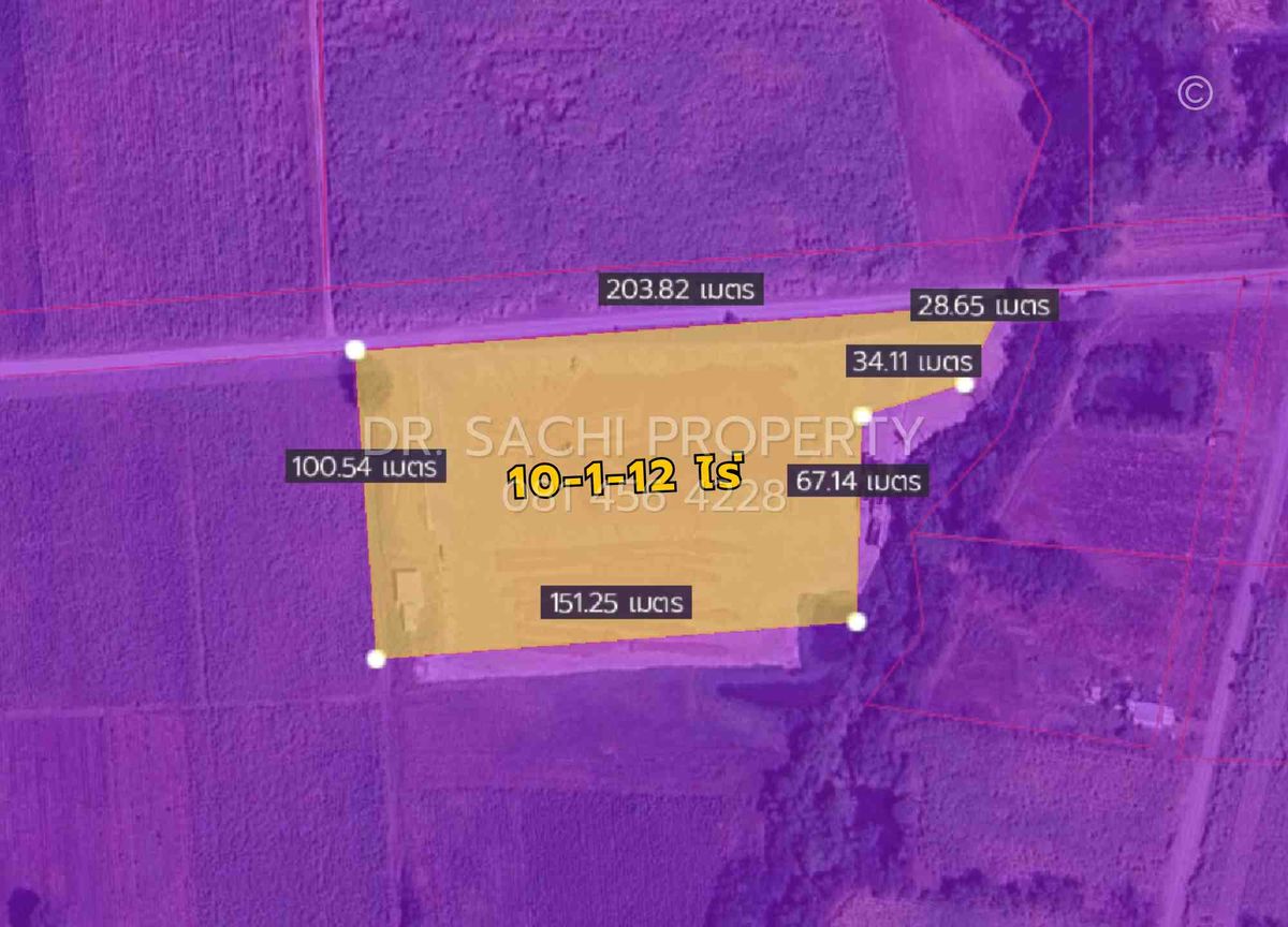ขายที่ดินลพบุรี : ขายที่ดิน (ผังสีม่วง) 10 ไร่ 1 งาน 12 ตรว. อ.ชัยบาดาล จ.ลพบุรี