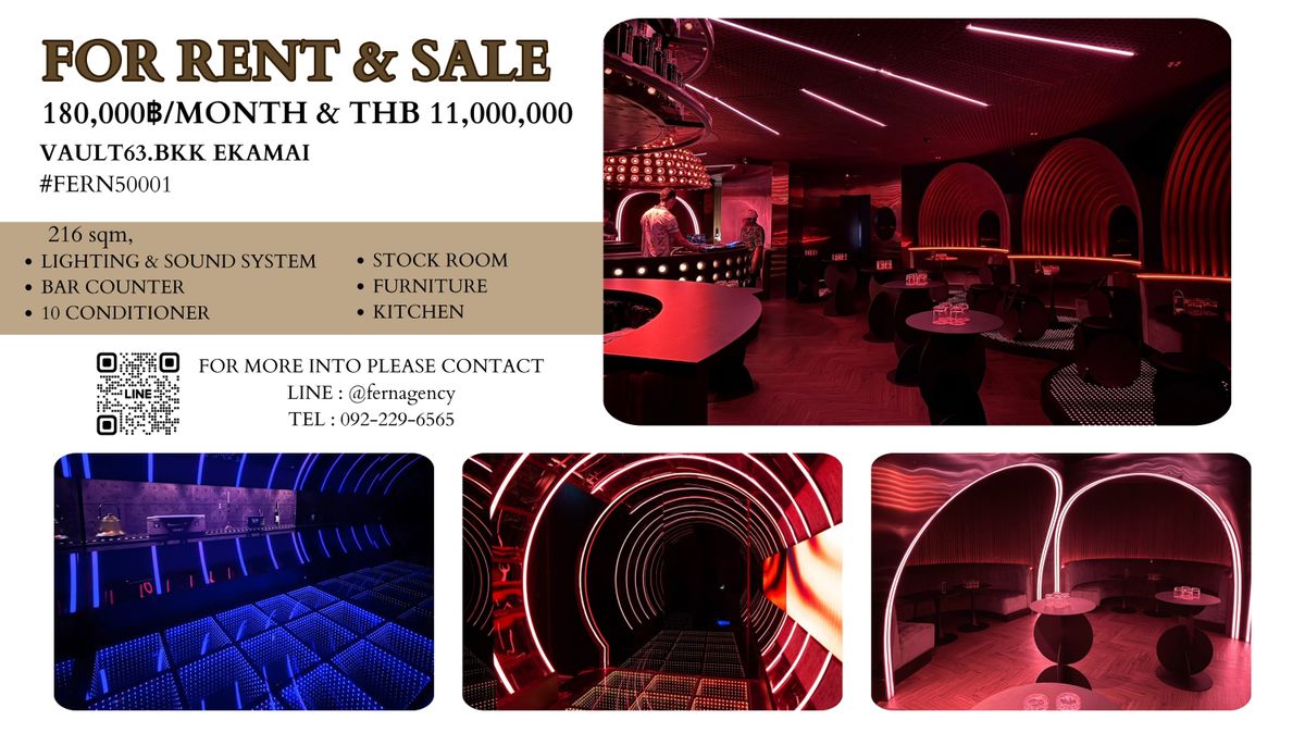 ร้านค้า/ตลาดนัดสุขุมวิท อโศก ทองหล่อ : 🔥 เซ้งร้าน VAULT63 BKK EKAMAI - อุปกรณ์ครบพร้อมเปิดต่อได้ทันที 🔥