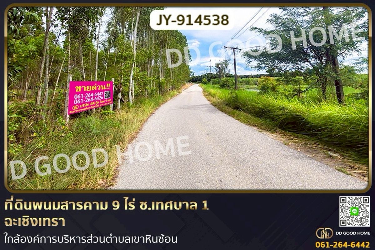 ขายที่ดินฉะเชิงเทรา : JY-914538 ที่ดินพนมสารคาม 9 ไร่ ซ.เทศบาล 1 ฉะเชิงเทรา ใกล้องค์การบริหารส่วนตำบลเขาหินซ้อน