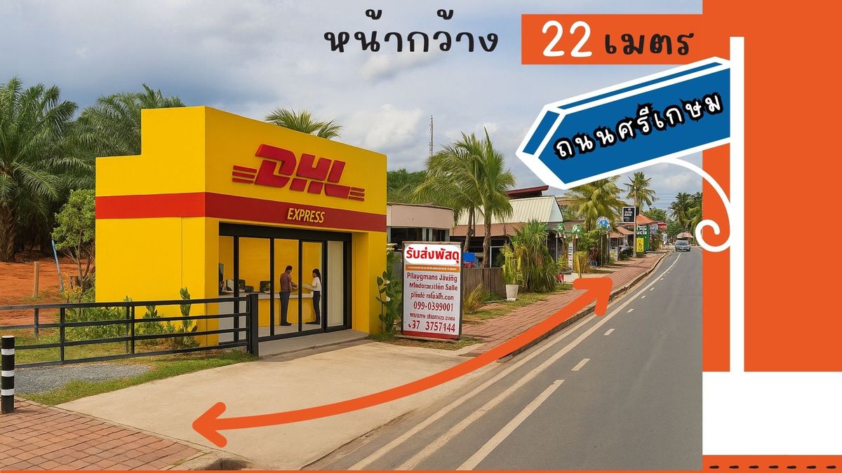 For SaleLandKoh Samui, Surat Thani : Land for sale in Surat city, suitable for shops, 56 sq.w., next to the road *081 091 3231, width 22 m.