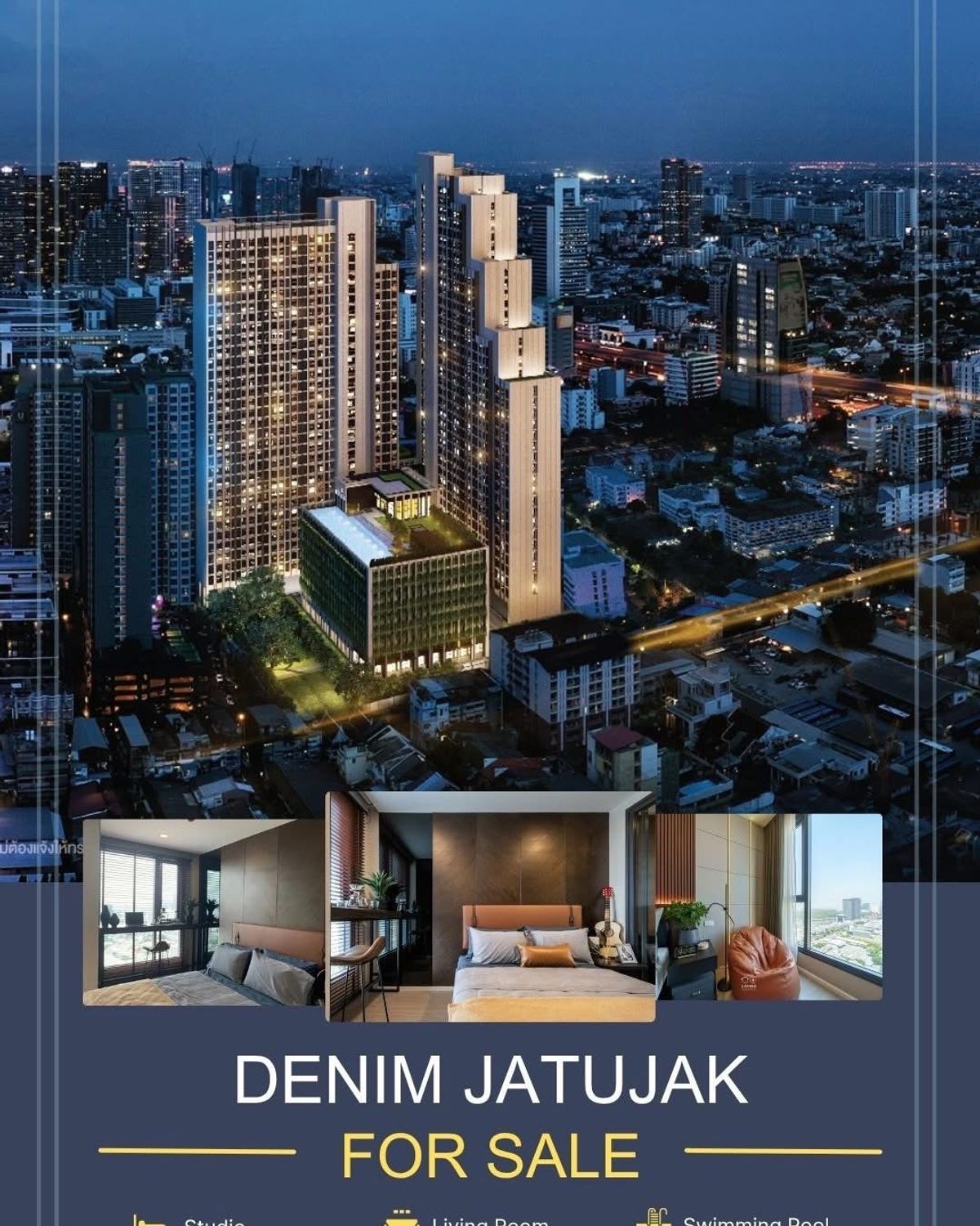 For SaleCondoSapankwai,Jatujak : ✨ Denim Jatujak, a complete decoration condo! 0956568924 kook