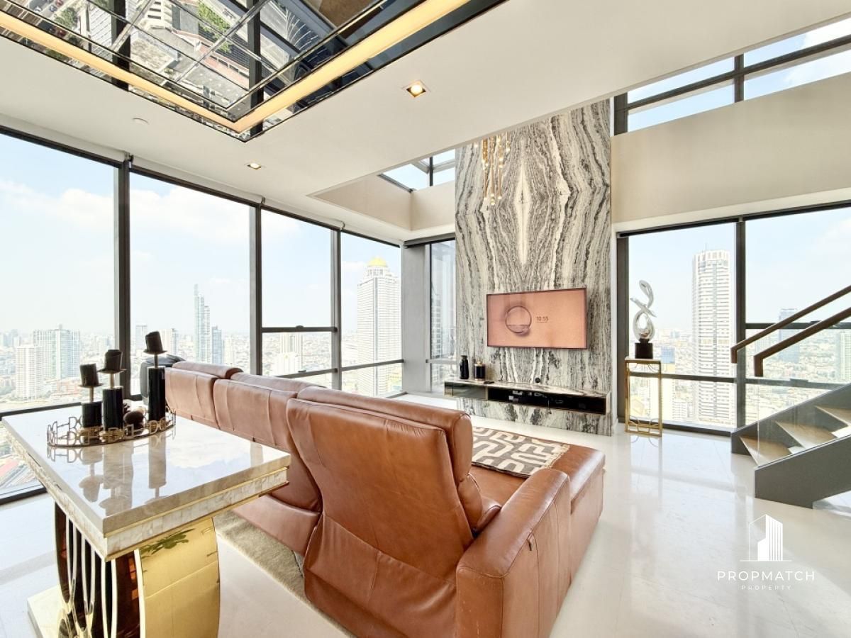 ขายคอนโดสาทร นราธิวาส :  Ultra-Luxury Duplex @ The Bangkok Sathorn | High Floor | 120.52 sqm | 32 MB | Panoramic City ViewTel.0984628898