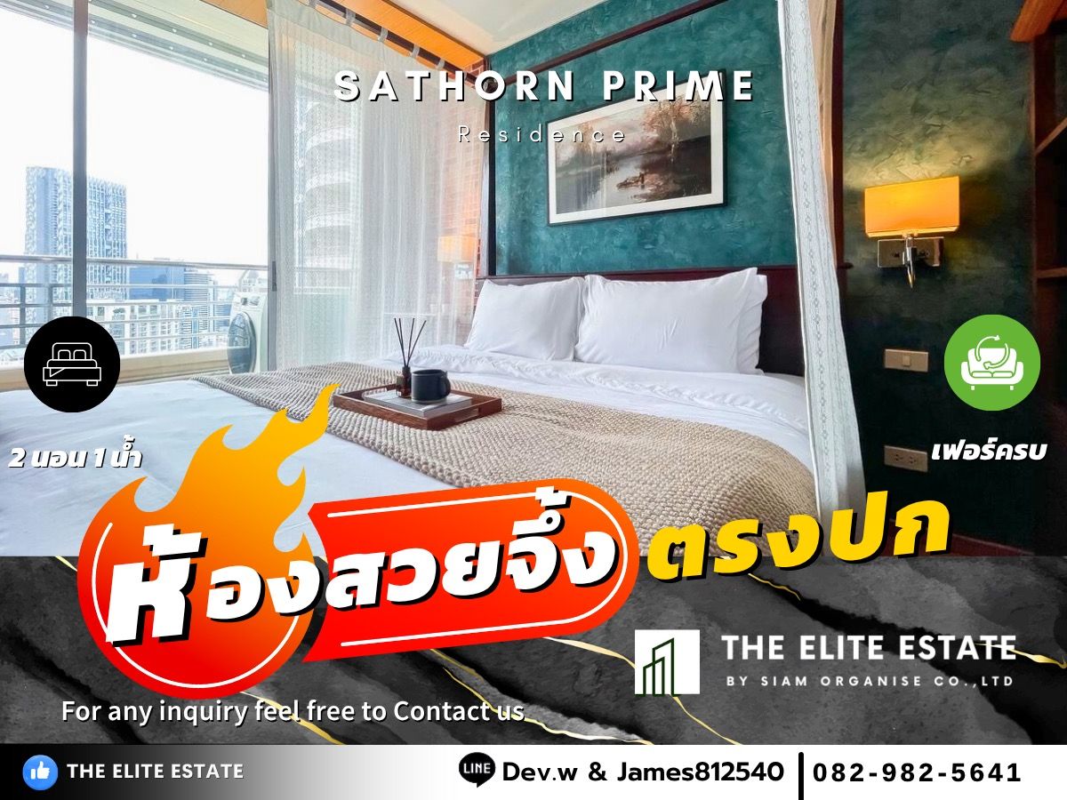 For RentCondoSathorn, Narathiwat : 🔑✨ Exclusive Offer • Beautiful Fully Furnished • Ready-to-Move-In Unit • For Rent at Sathorn Prime Residence 
