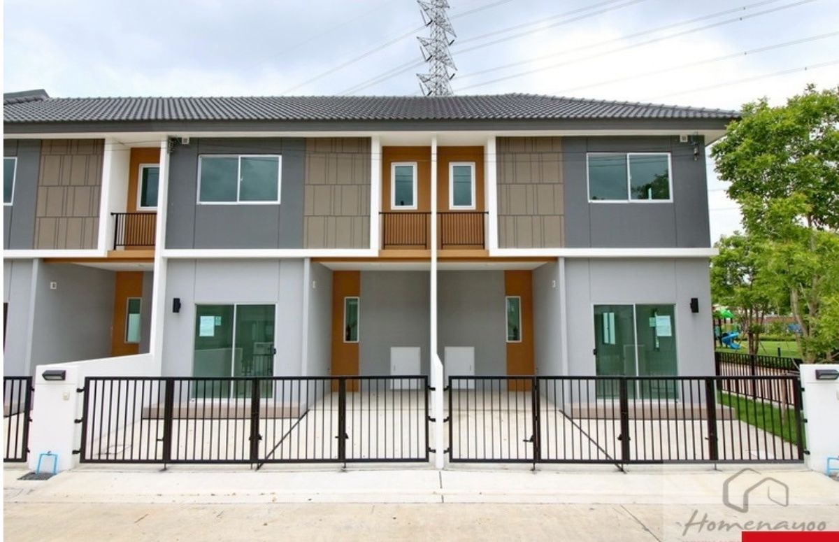For RentMahachai Samut Sakhon : 2 storey townhouse for rent, Pruksa Rama 2-Ekachai area 16.1 square wah, 3 bedrooms, Khok Krabue Subdistrict Mueang Samut Sakhon District Samut Sakhon Province