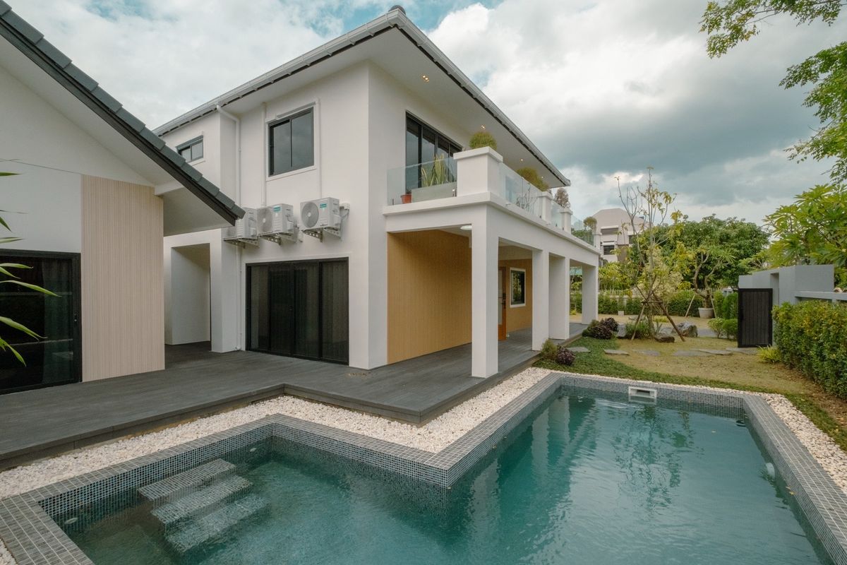 For SaleHouseChiang Mai : Serene Chiang Mai Living: A Two-Story House with Pool and Garden