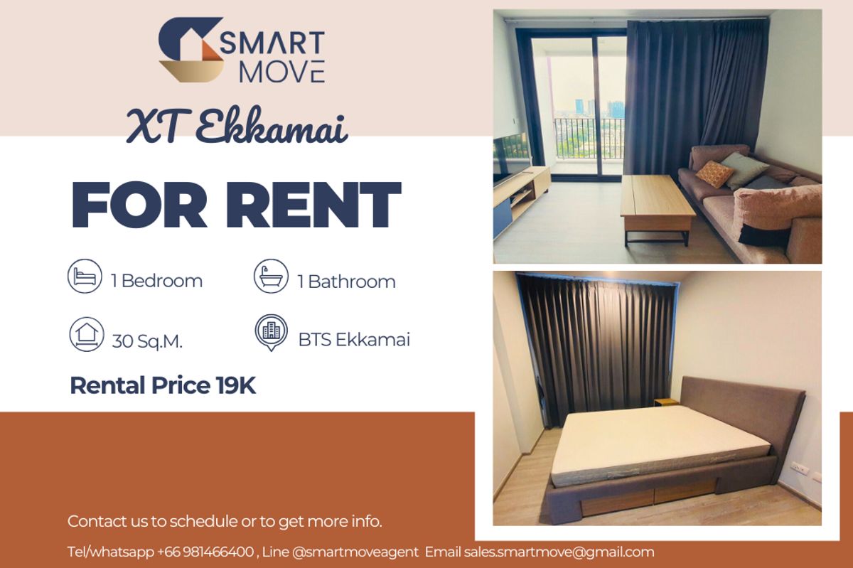 ให้เช่าคอนโดสุขุมวิท อโศก ทองหล่อ : 🔥 For Rent !!🔥 Code C20221210939..........XT Ekkamai, 1 ห้องนอน, 1 ห้อน้ำ, แต่งครบ, ชั้นสูง 18++, วิวเมือง, พร้อมเข้าอยู่ 📣📣
