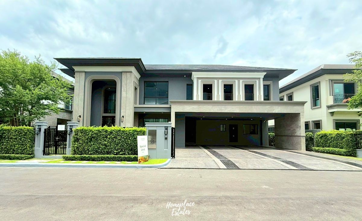 ขายบ้านลาดกระบัง สุวรรณภูมิ : ราคานี้ มีหลังเดียว!  ไม่ต้องต่อก็เราลดให้ “7 ล้าน” ทันที Grand Bangkok Boulevard กรุงเทพกรีฑา บ้านหรู พื้นที่เยอะ จอดรถได้ 8 คัน