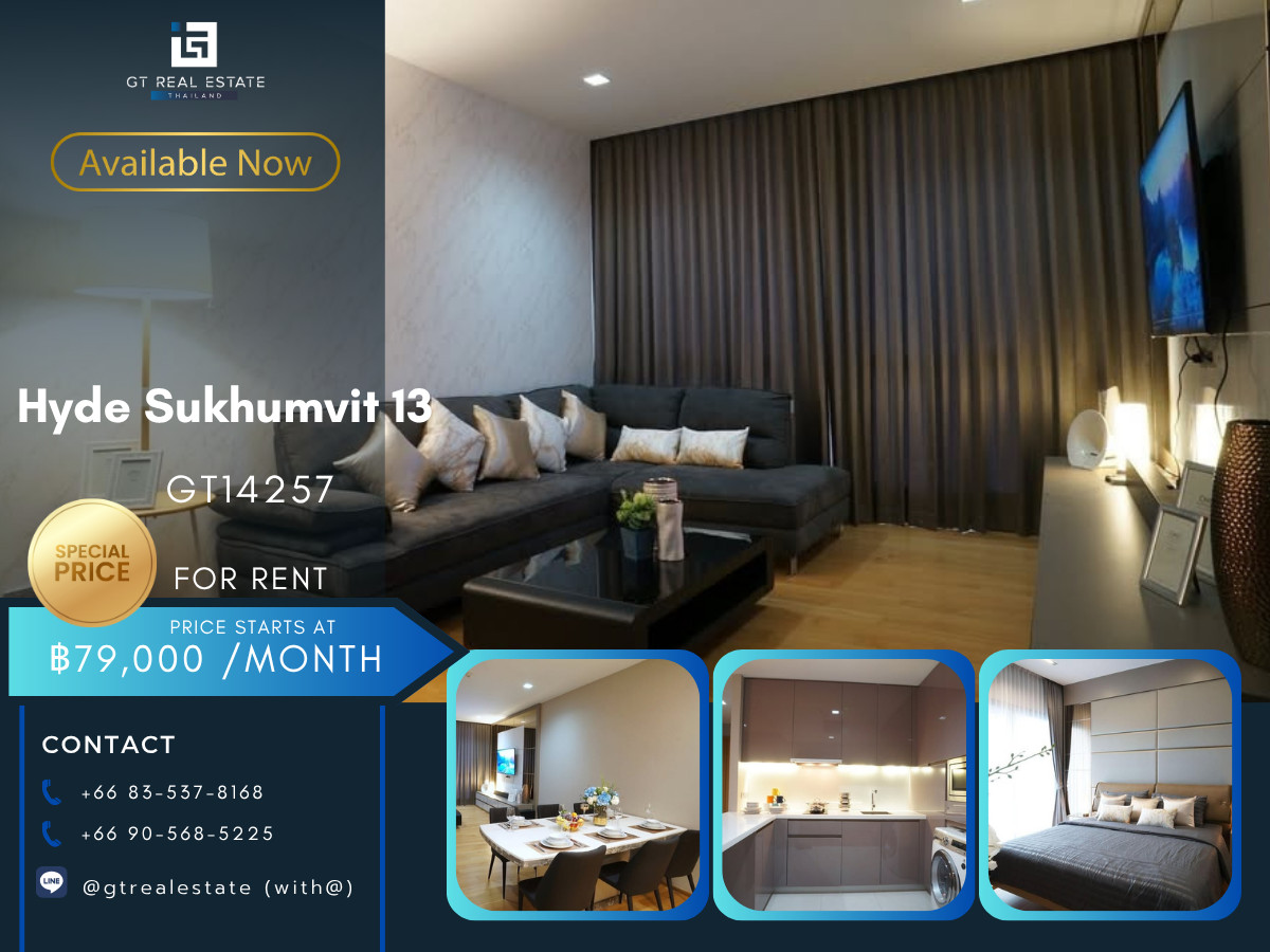 For RentCondoNana, North Nana,Sukhumvit13, Soi Nana : 💎 GT14257 | Condo The Hyde Sukhumvit 13, convenient travel, near BTS, there is a shuttle, beautiful room, fully furnished. Ready to move in immediately!!