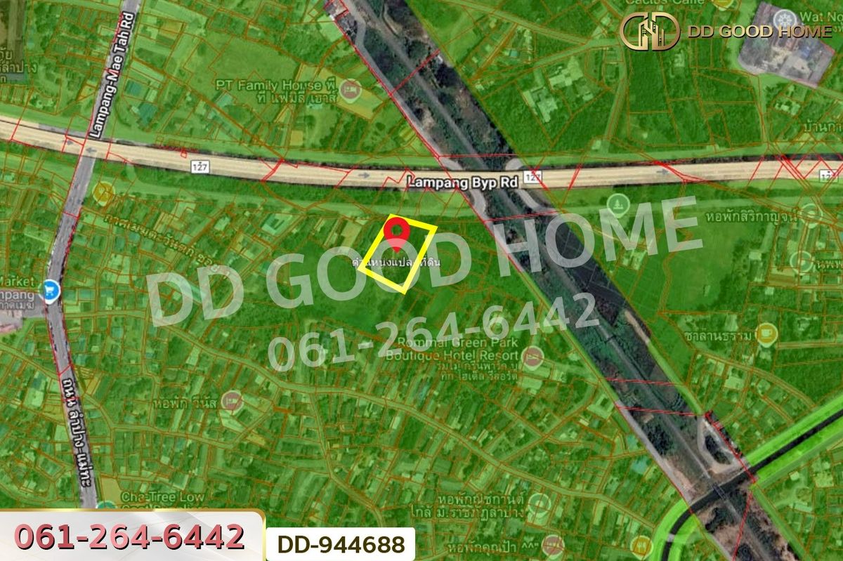 For RentLandLampang : DD-944688 Pink Land, 2 rai, 217 sq wah, Lampang, near Lampang Rajabhat University (For Rent)