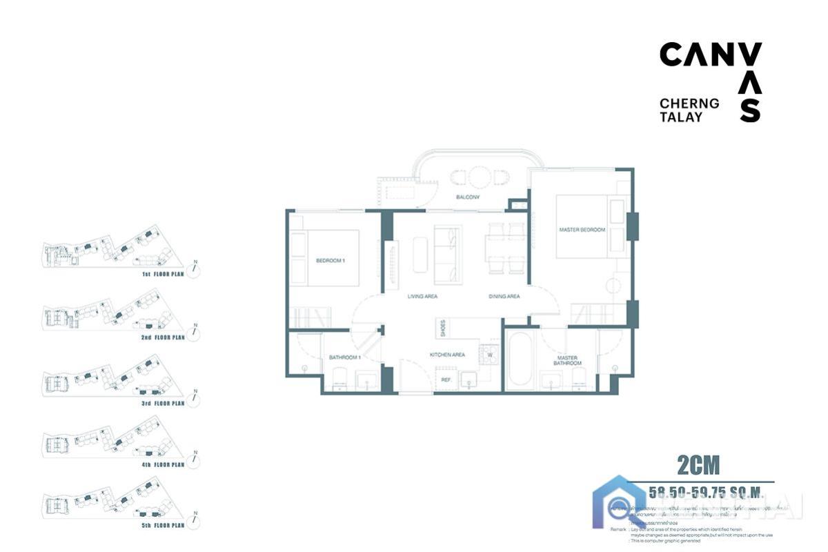 ขายคอนโดภูเก็ต : สำหรับ ขาย คอนโด 2 ห้องนอน ที่ CANVAS Cherngtalay