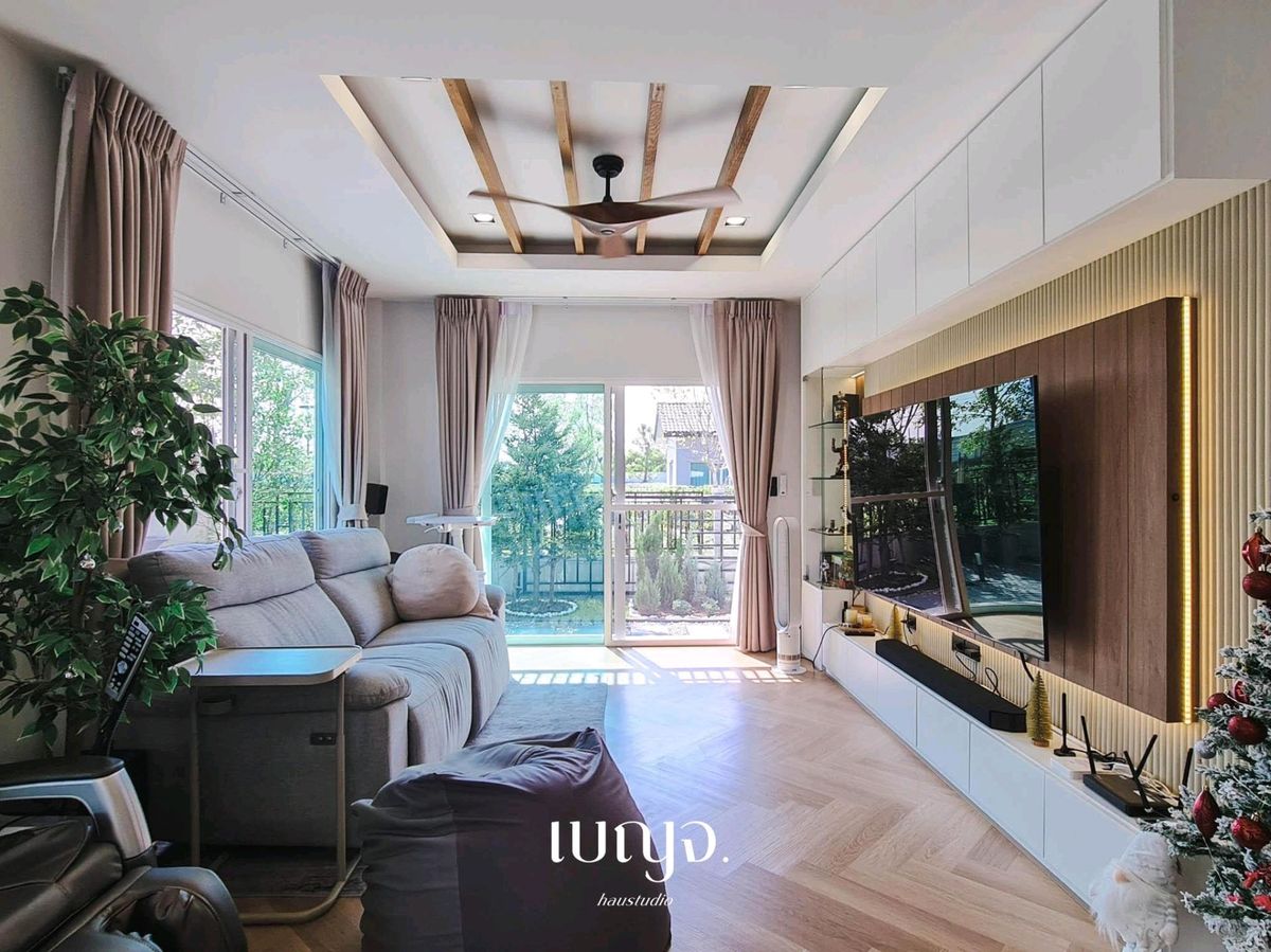 ให้เช่าบ้านปทุมธานี รังสิต ธรรมศาสตร์ : 4นอน4น้ำ 225sqm หลังมุม ใหญ่พิเศษ วิวสวน