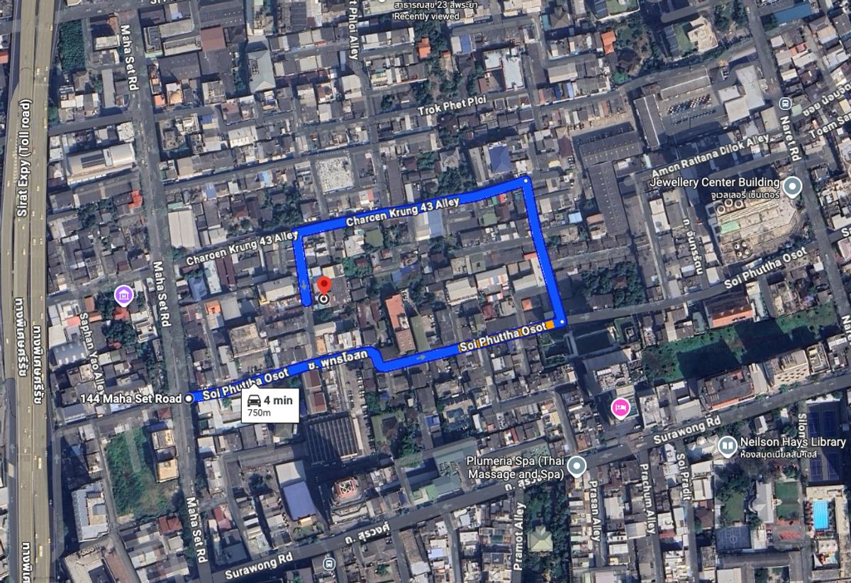 For SaleLandSilom, Saladaeng, Bangrak : Land for sale 1 rai‼ ️ In the heart of Bangkok, beautiful plot‼ ️ Soi Charoen Krung 43, land size: 1-34 rai (434 square wah), price 104,000,000 baht