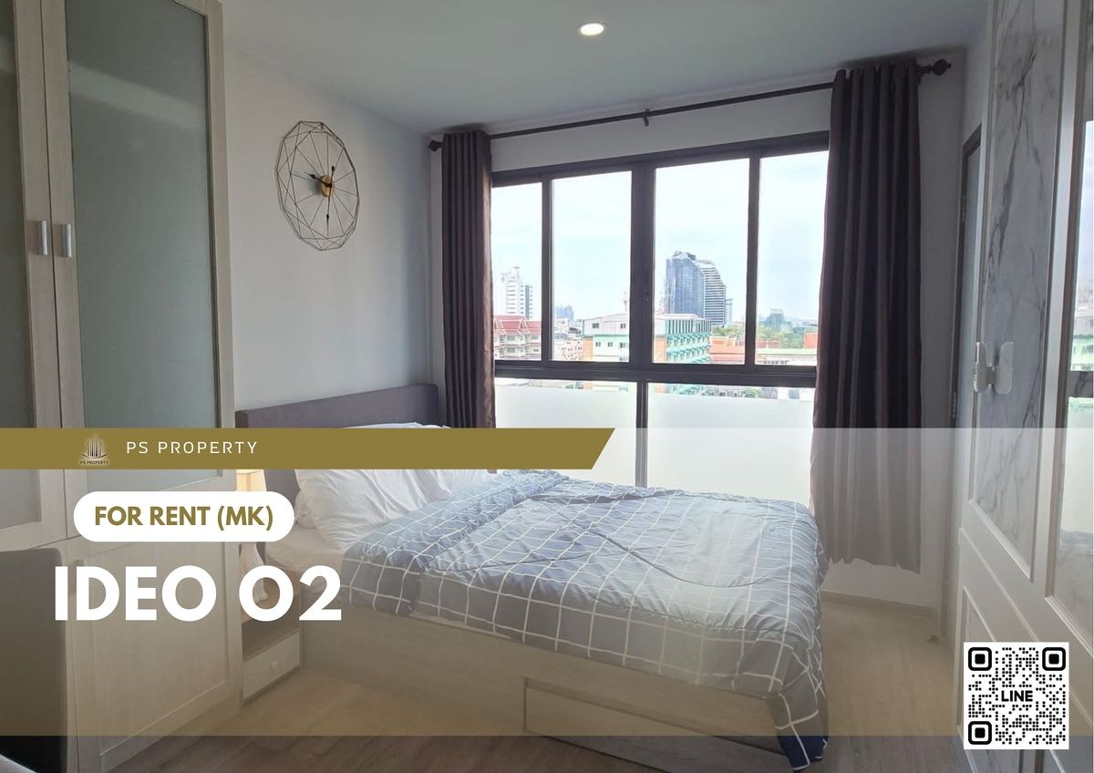 For RentCondoBangna, Bearing, Lasalle : For rent 🔥 IDEO O2 🔥 2 bedrooms, 2 bathrooms, fully furnished and equipped, near BTS Bangna